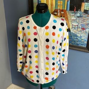 Polka Dot Cardigan SZ XL